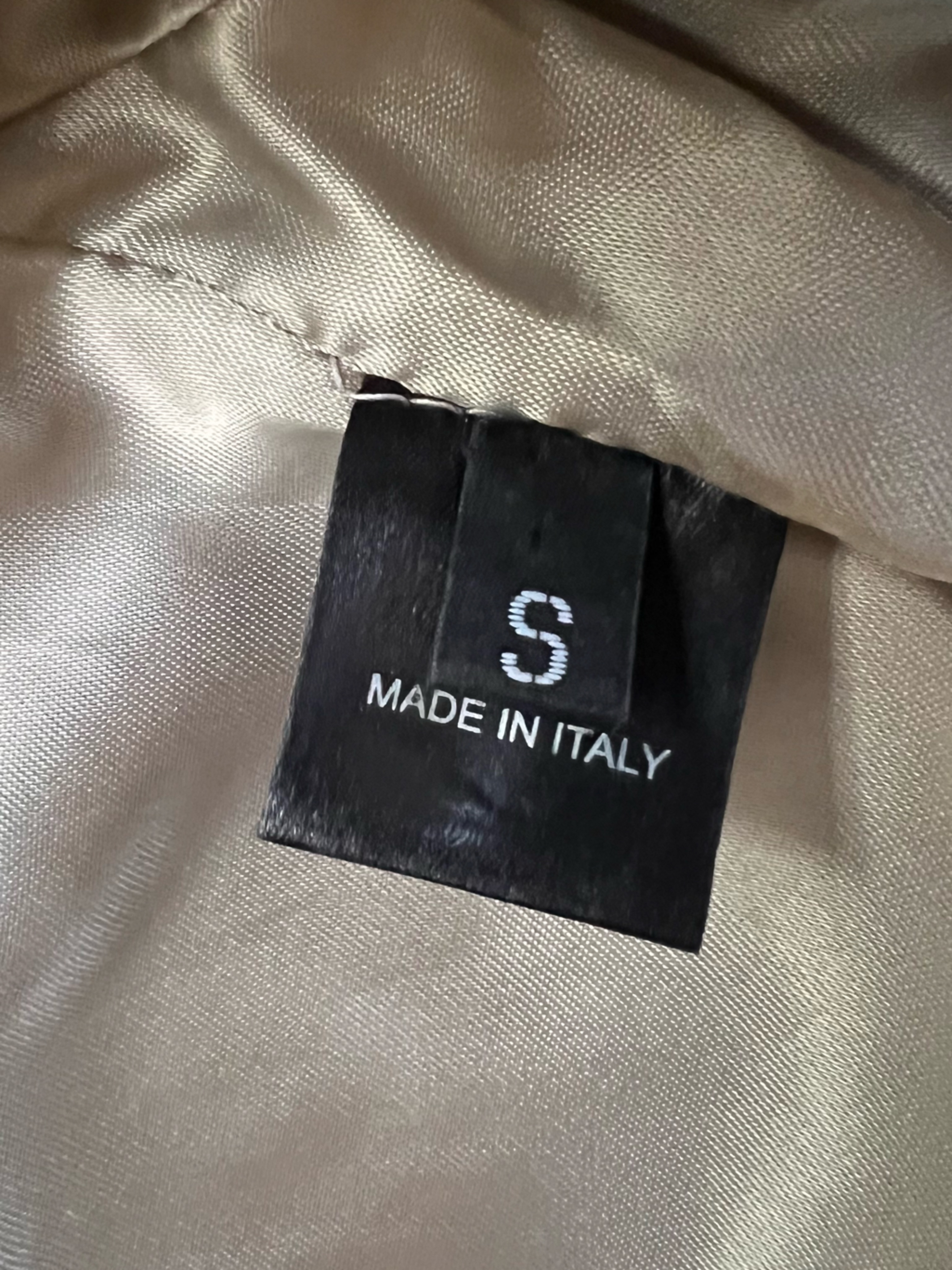 Alyson Eastman Moto Lamb Leather Jacket Gold Metallic Size S Made In Italy Euc — image 7 of 8